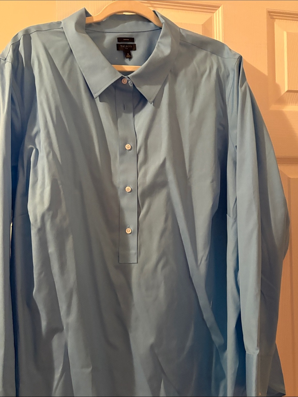Talbots Light Blue Women’s Long-Sleeve Popover Blouse
